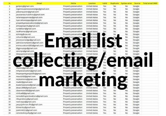 I will provide 5000+ niche targeted bulk email list f...