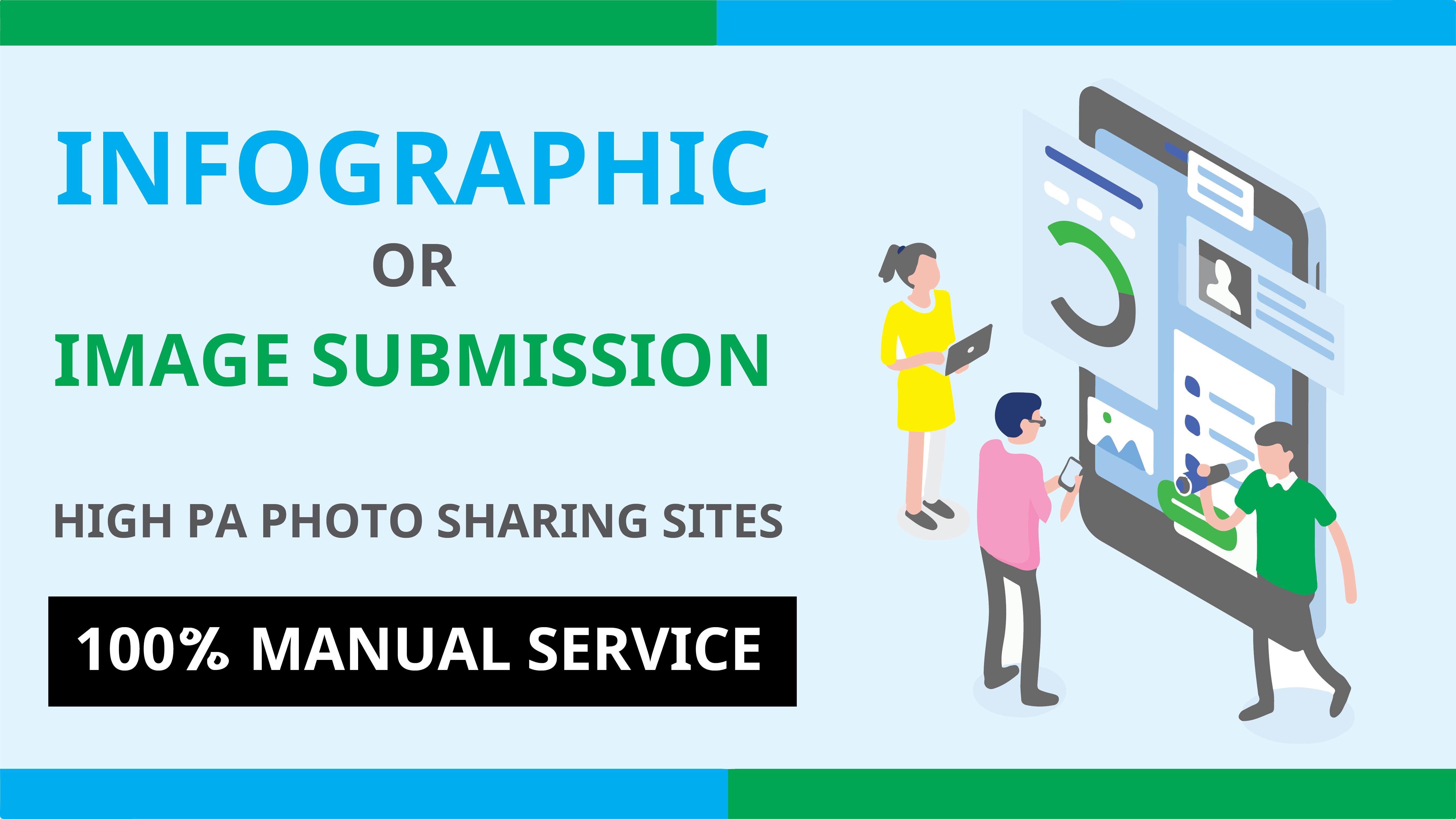 I will 50 Manually Info-graphic or image Submission o...