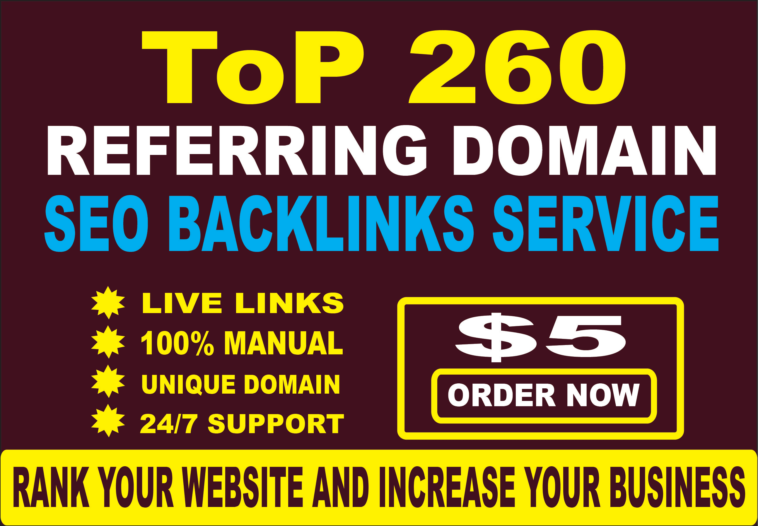 build 260 referring domain SEO backlinks for google r...
