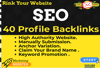40 Profile Backlinks on High DA & PA Site MANUALL...