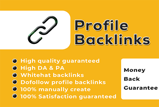 I will create 100 high authority profile backlinks ma...
