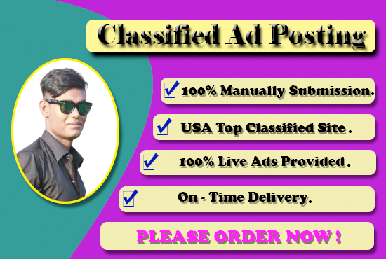 I Will Provide 120 Manual Classified Ads Posting On T...