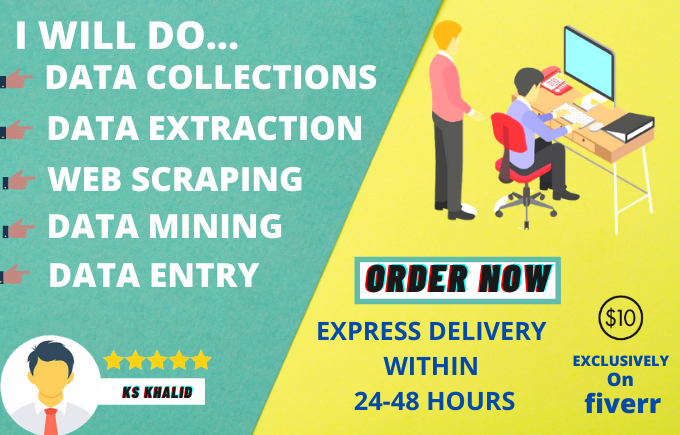 I Will do data entry email web scraping data collecti...