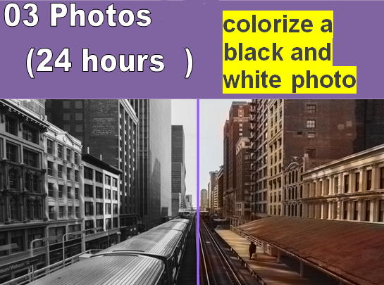 I will colorize 03 black and white photos within 24 h...