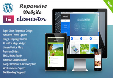 create a responsive word press website or landing pag...