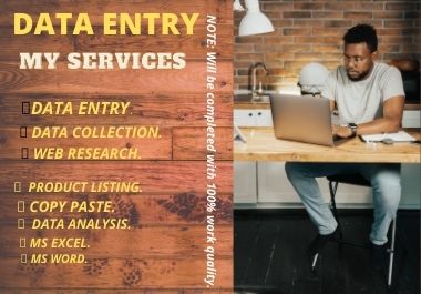 I will do your data entry with effective and efficien...