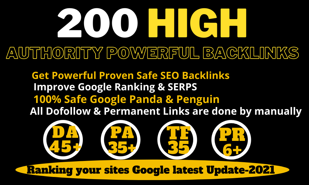200+ Permanent Backlinks Web2.0 With High TF CF DA PA...