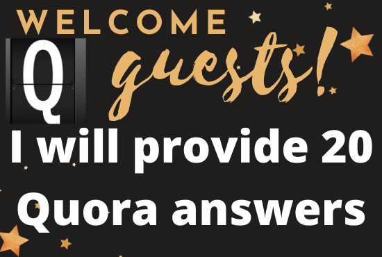 I Will provide 20 Quora question answer with backlink...
