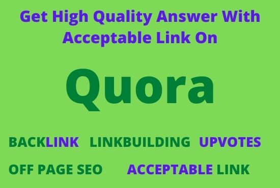 Promote your website with 10 HQ Quora answer Backlink...
