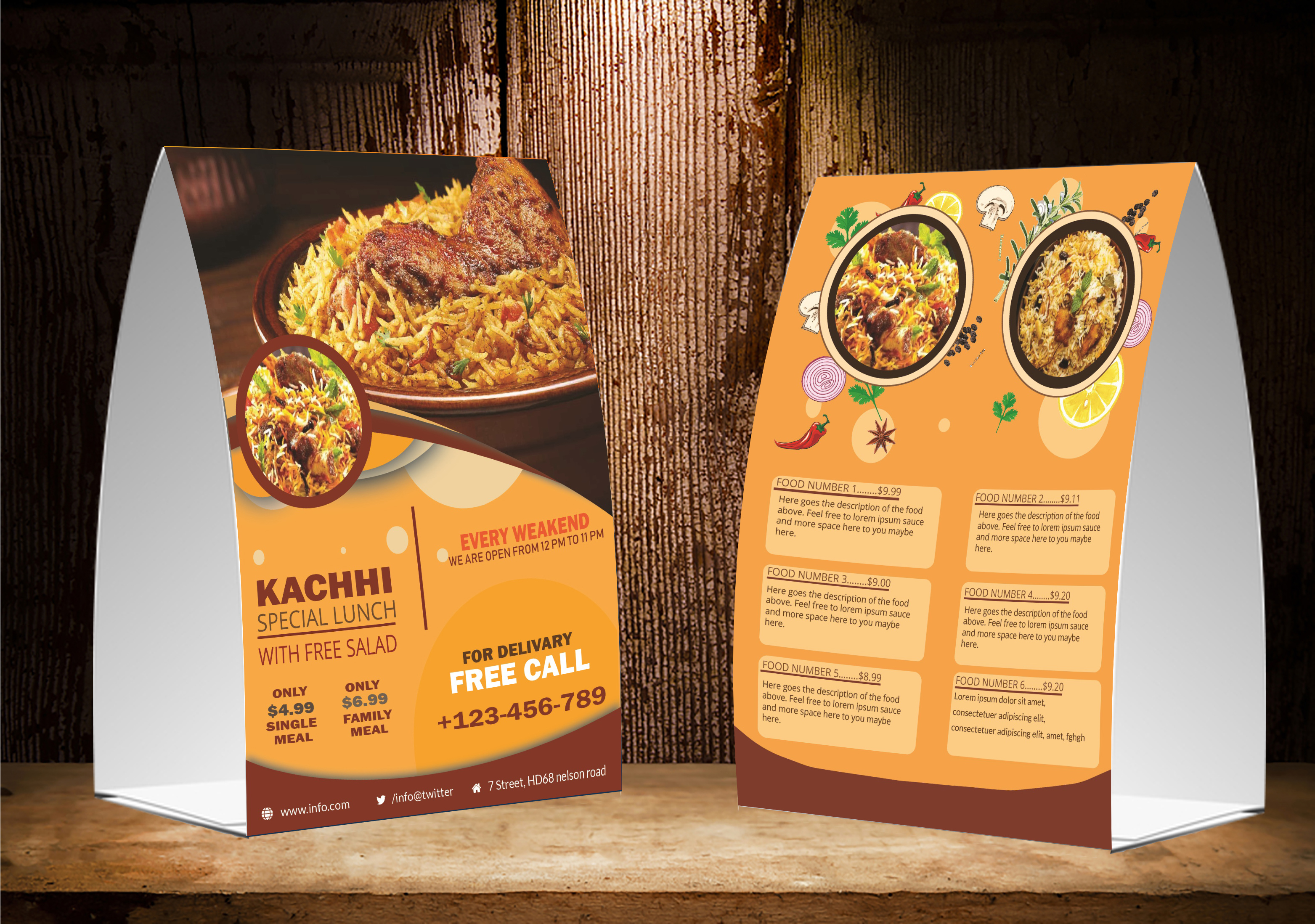 I will create table tent, menu, and table calendar ...