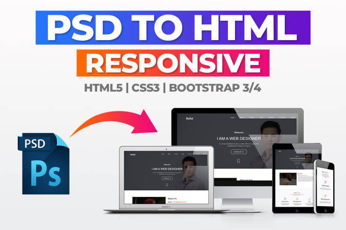 I will convert XD to HTML, PSD to HTML responsive wi...