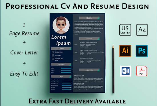 I will make a professional CV, resume writing, and ...