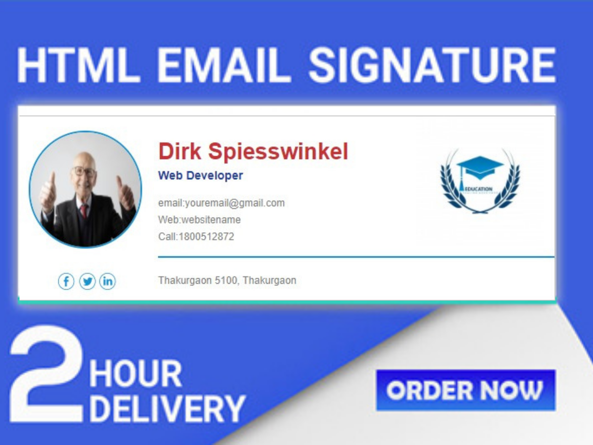 I will create a professional clickable design HTML em...