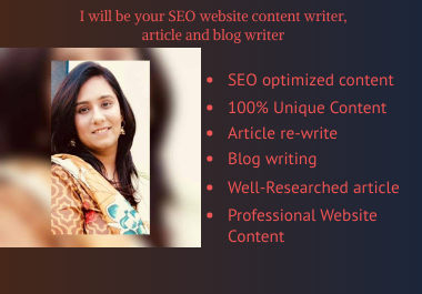 I will write SEO friendly Article, Web site Content,...