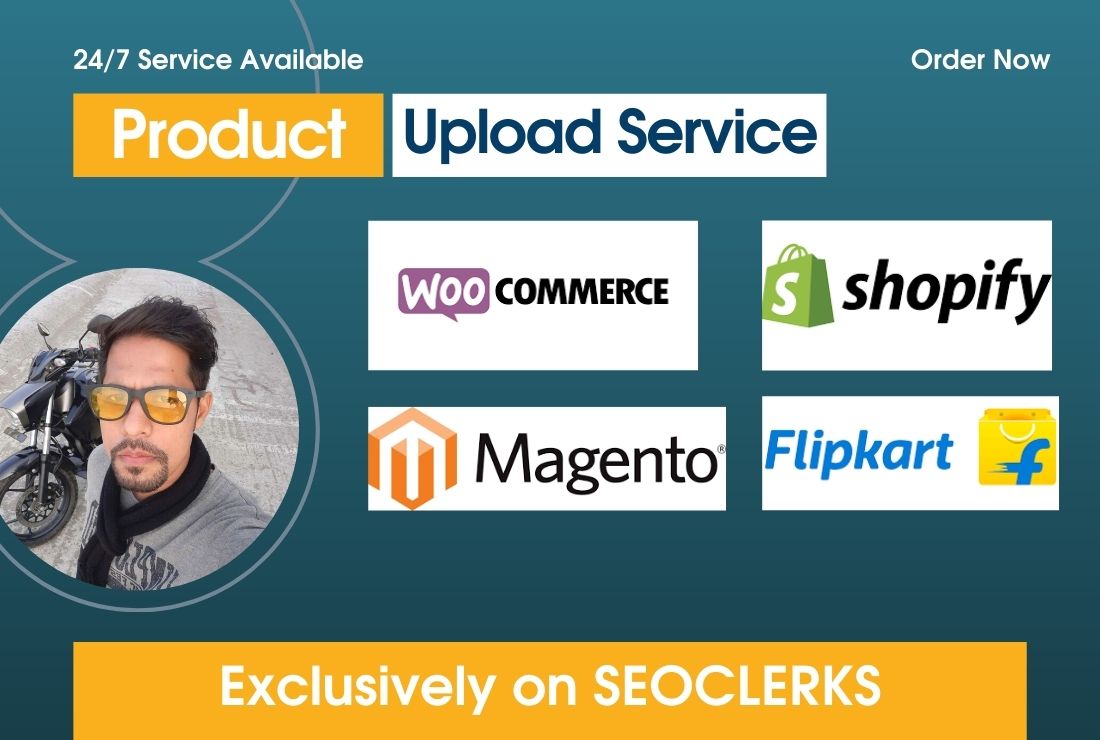 Upload your product on shopify, woocommerce, magent...