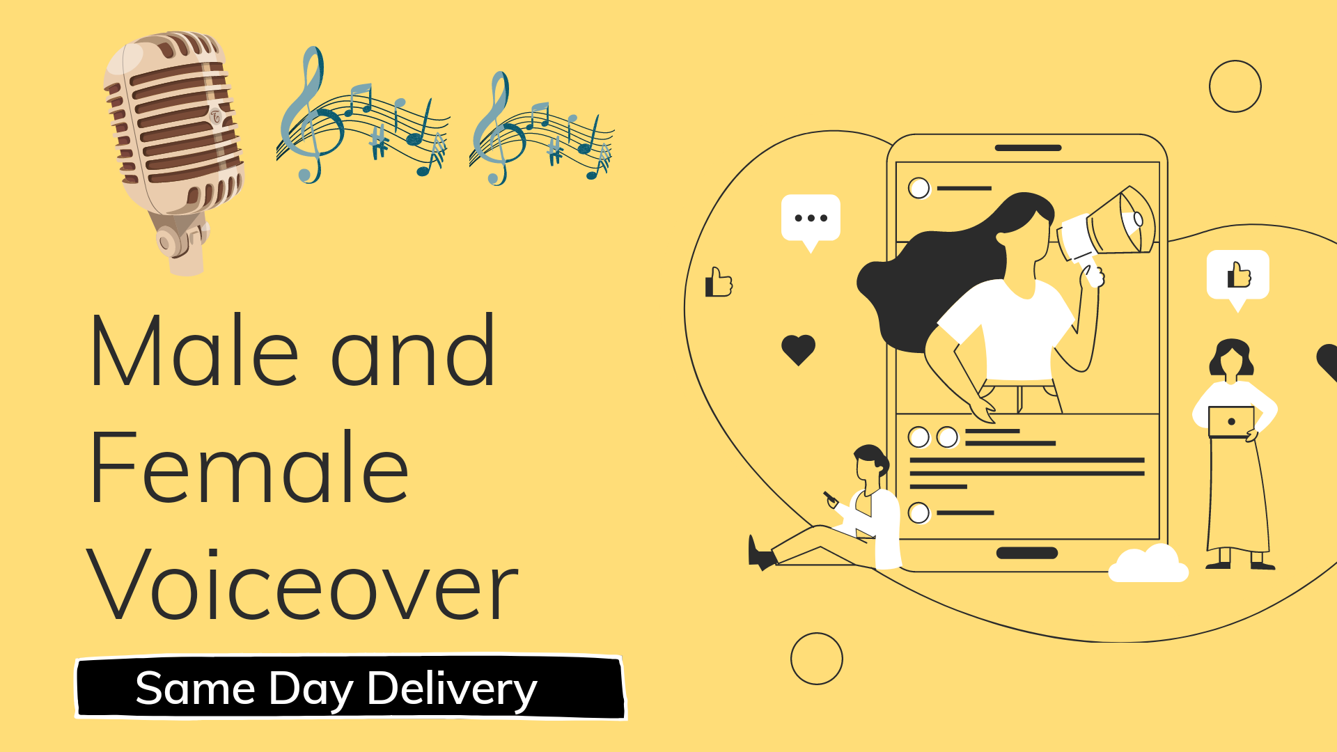 I will make a professional male or female voiceover u...