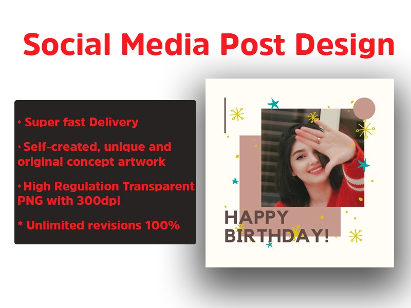 create a professional Birthday instagram post and soc...