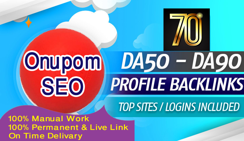 I will provide 70 high authority manually profile bac...