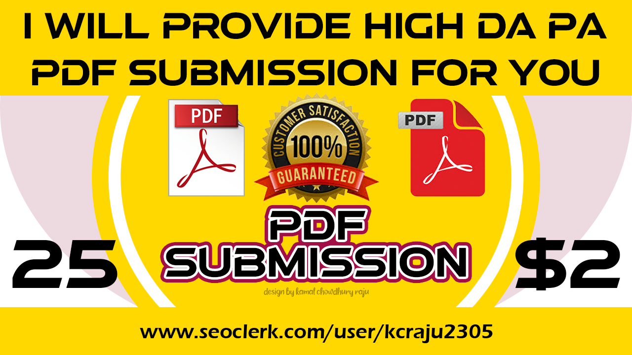 25 HQ PDF Submission Do Follow Backlinks with High DA...