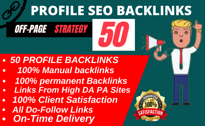 Rank on Google 1st Page With 50 High DA Manual Profil...