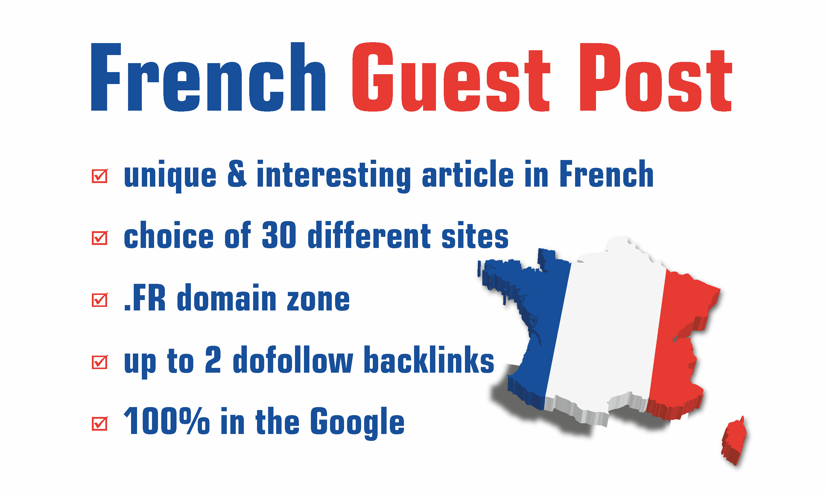 I will write and publish french guest post for france...
