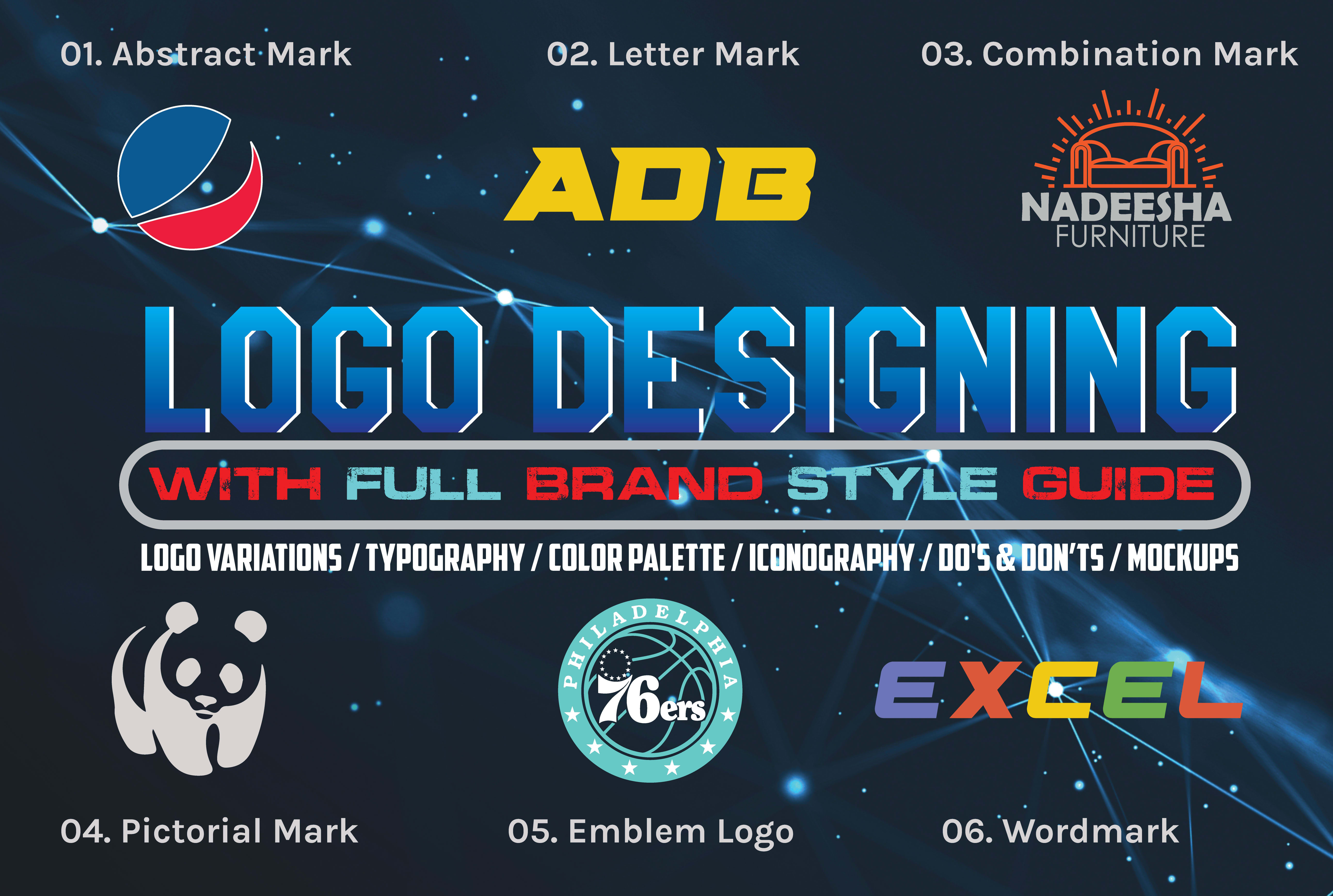I will design amazing modern minimalist logo with bra...