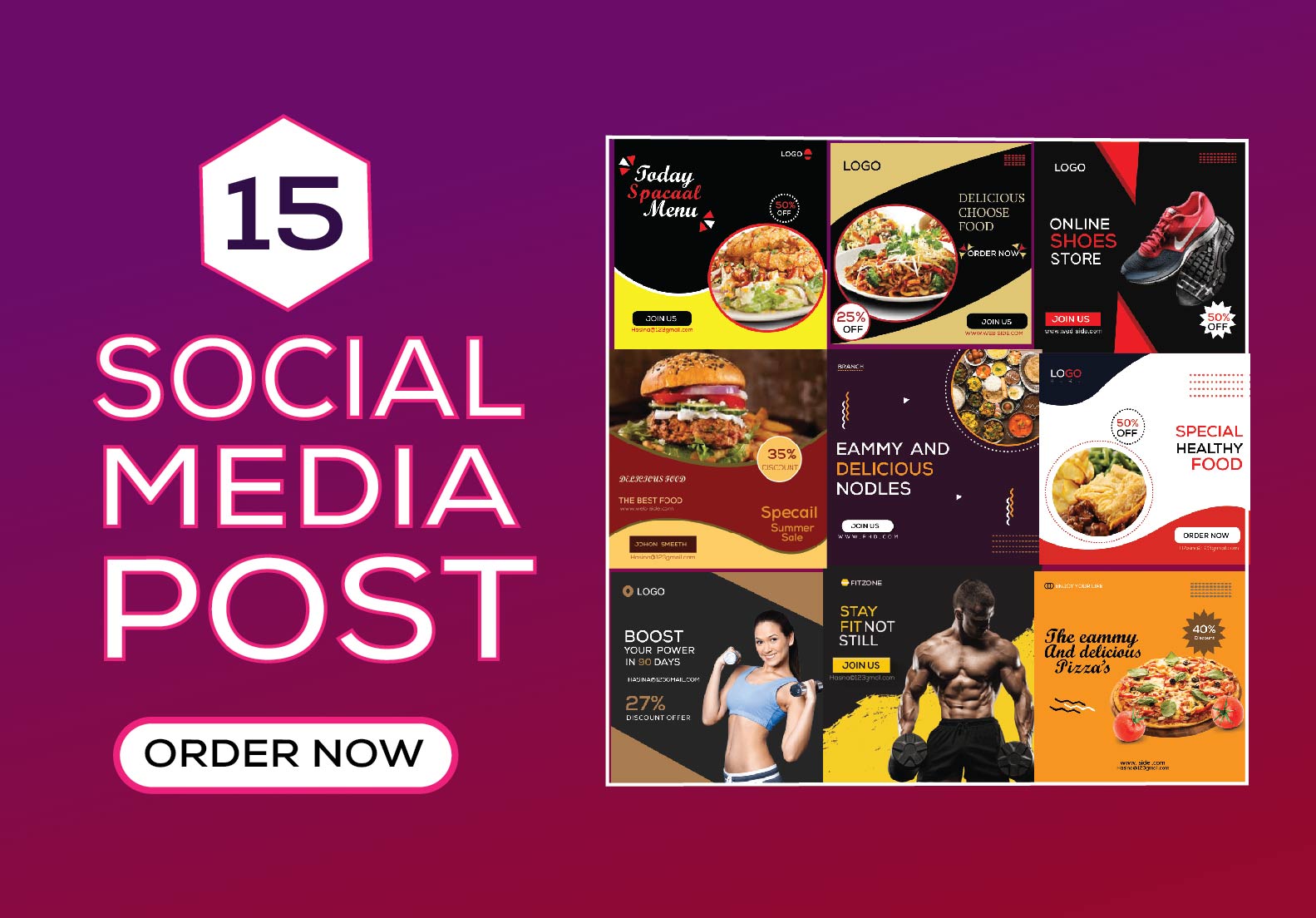 I will Design Attractive 10 Social Media Post, Insta...