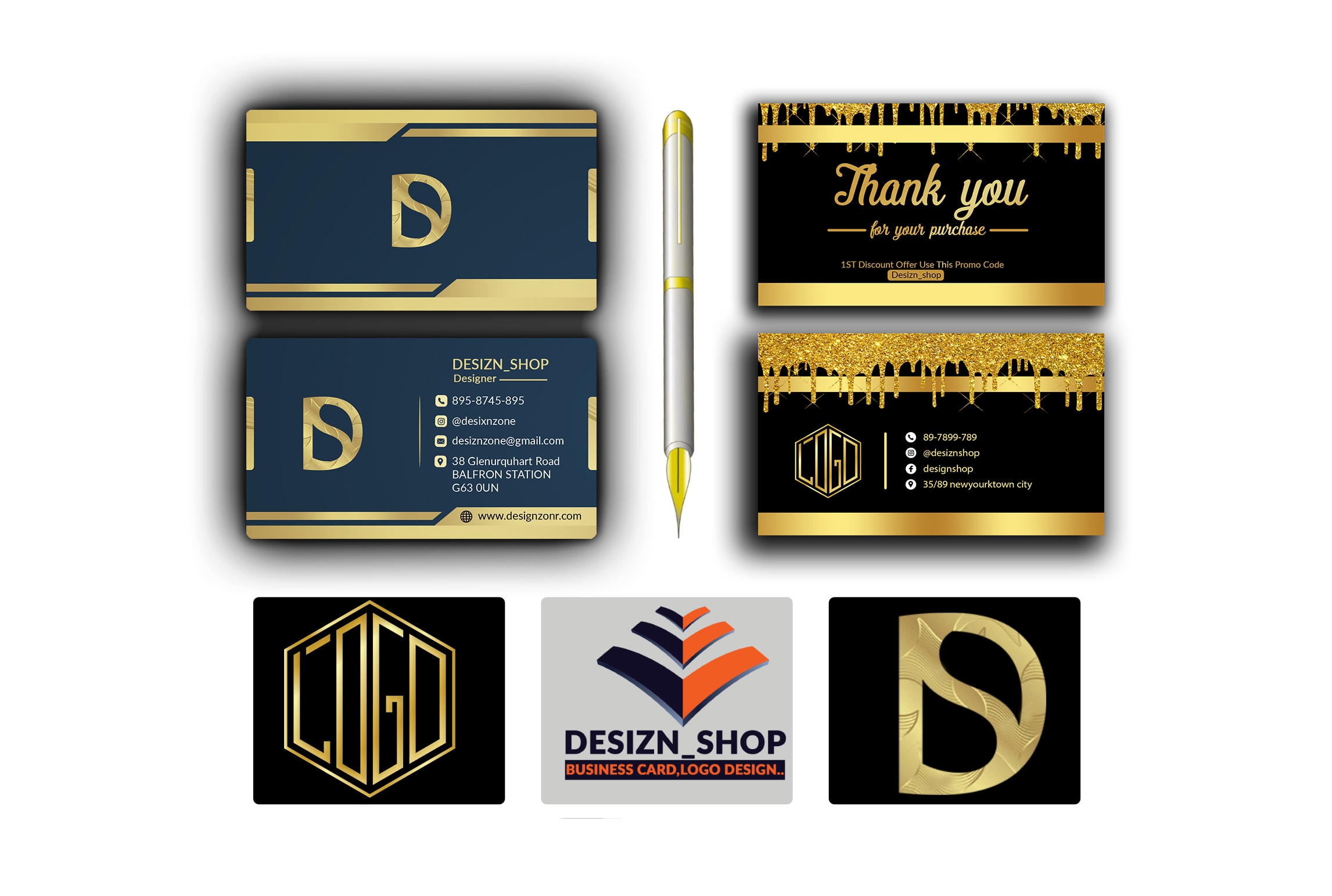 I will do top luxury, modern, business card and log...