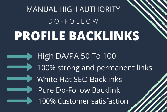 I will create 70 High Authority Profile Backlinks, l...