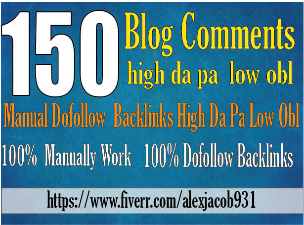 I will do 150 blog comments backlinks high da pa tf c...