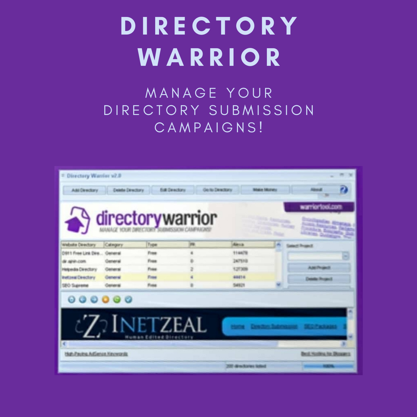 Directory Warrior software for managing directory cam...