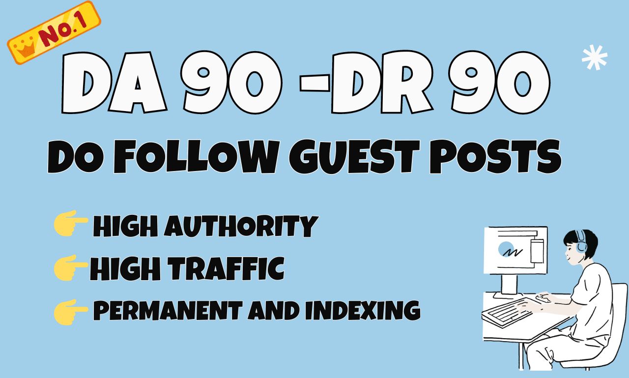 Top Quality 15 Guest Posts on High DA 90 Sites with R...