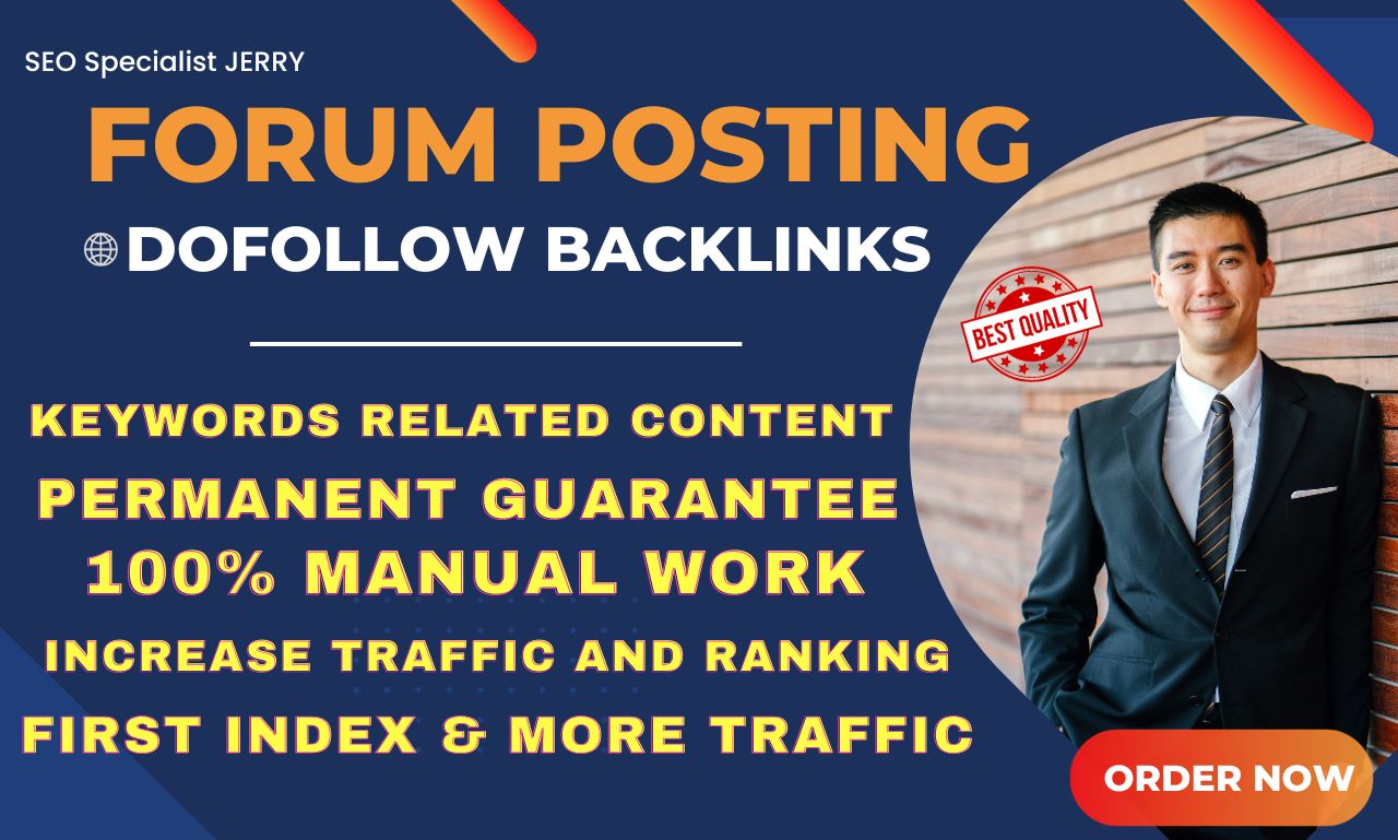 Create 50 High Authority Forum posting Backlinks to I...