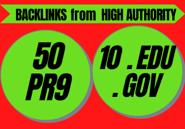50 PR9 & 10. Edu /. Gov High Authority social pro...