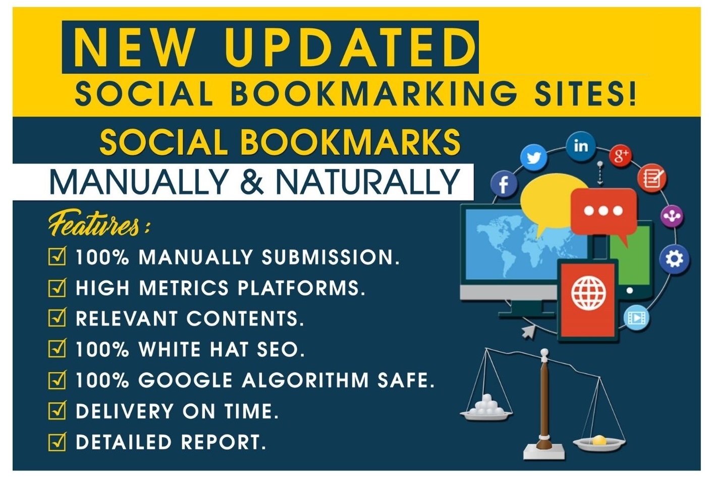 I will Do 400 bookmarking on high PR site for All typ...