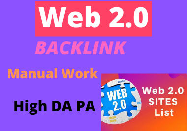 20 Manual Web 2.0 Backlinks Dofollow high quality per...