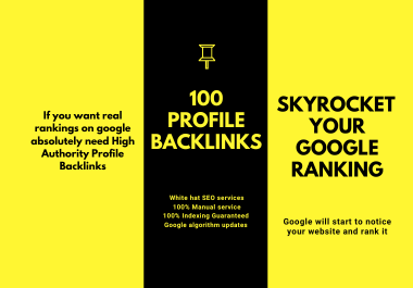 100 SEO Dofollow Profile Backlinks DA 70/ 90+ Safe Hi...