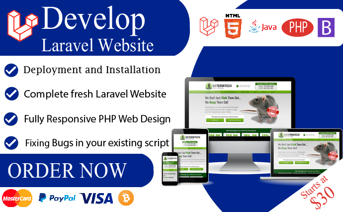 We will be your laravel developer to design and devel...
