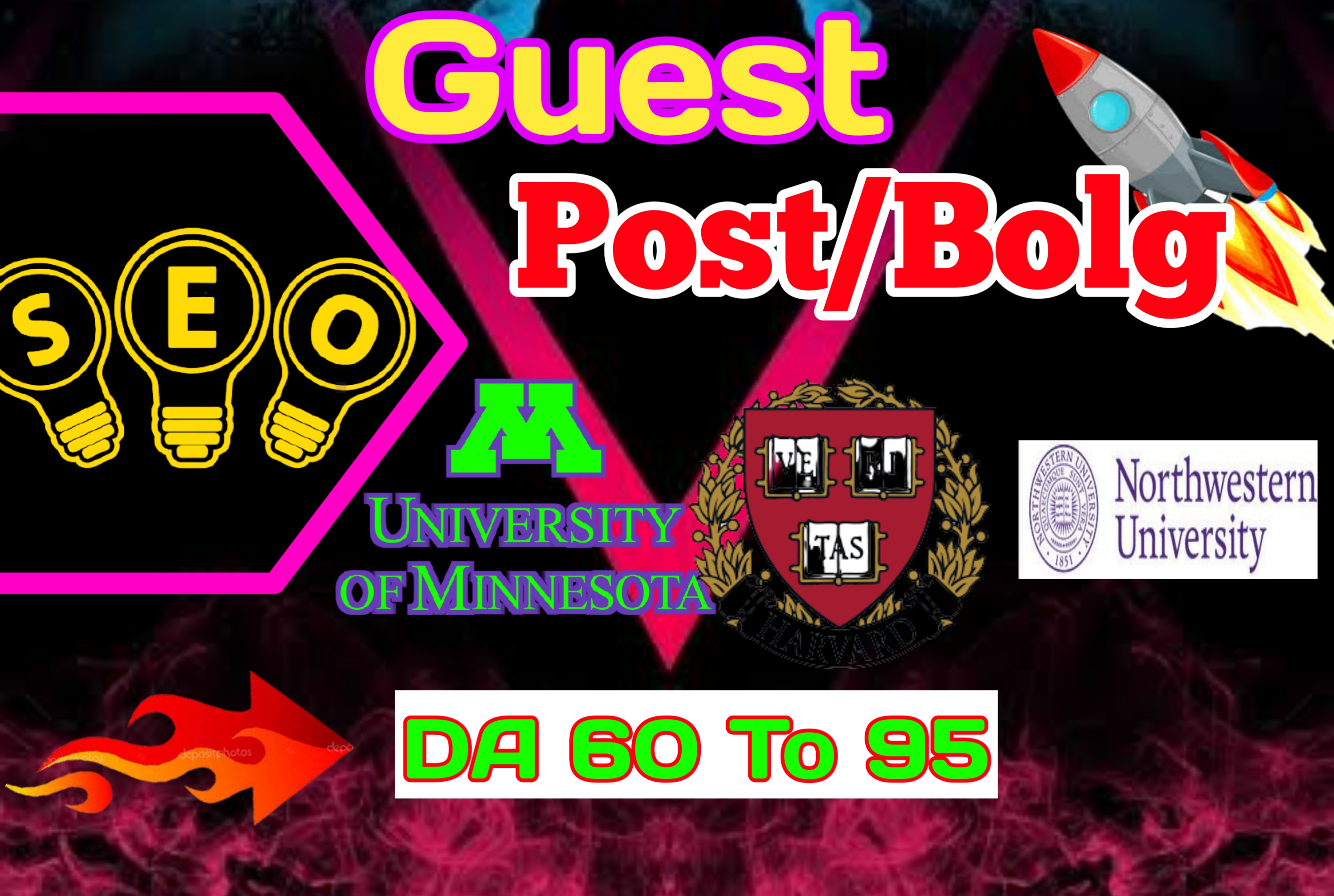 I will write and publish 25 guest post on high DA60 w...