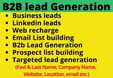 I will provide b2b lead generation, web research, c...