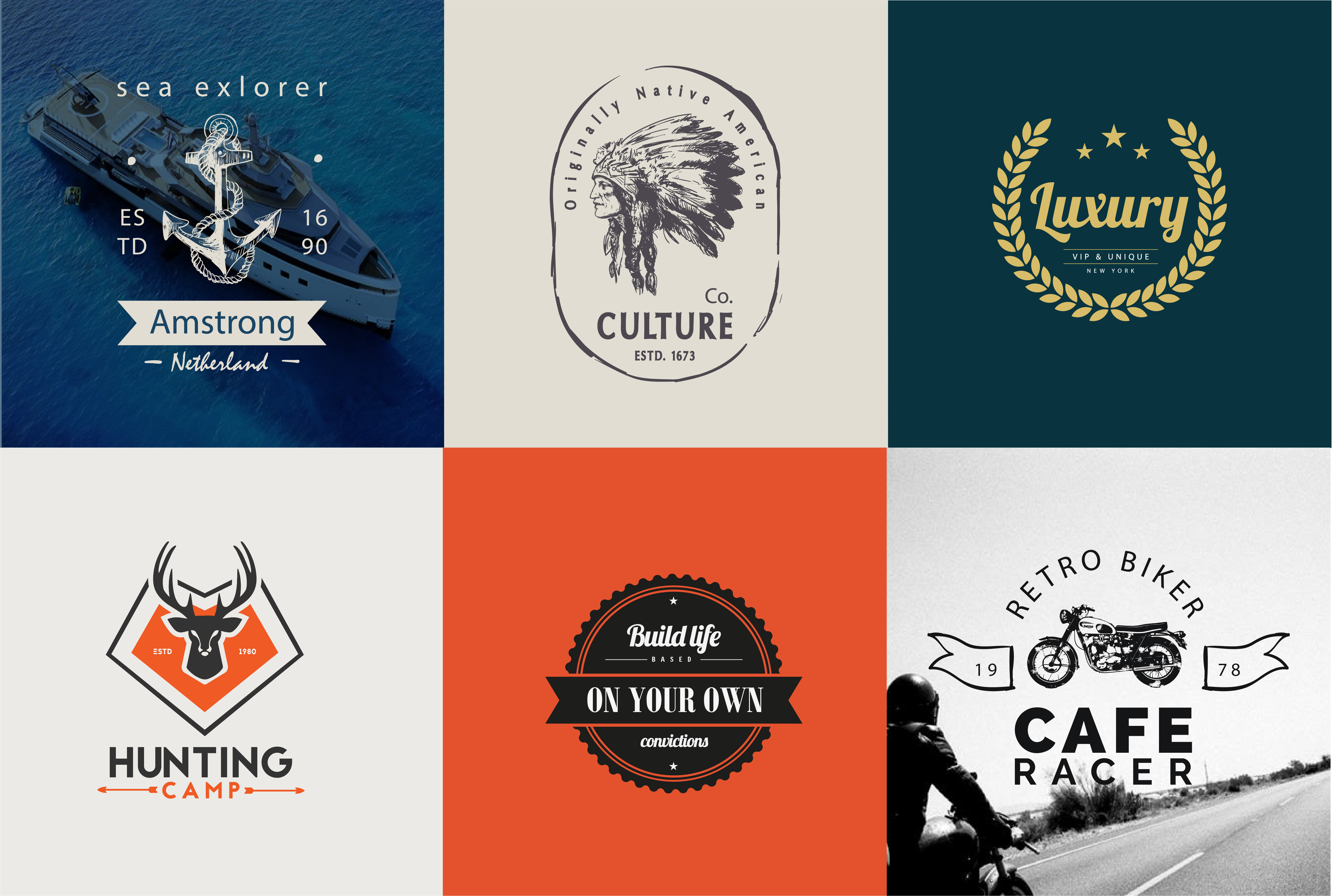 I will design vintage retro badge logo