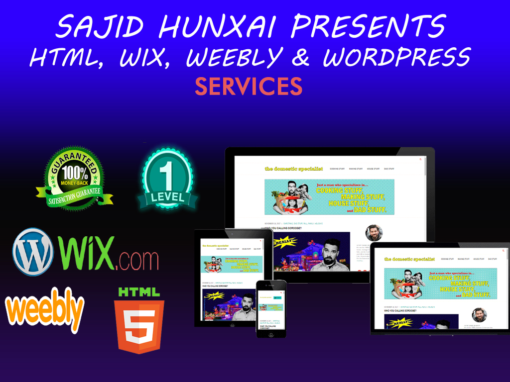 design installation html, wix, wordpress, joomla sit...