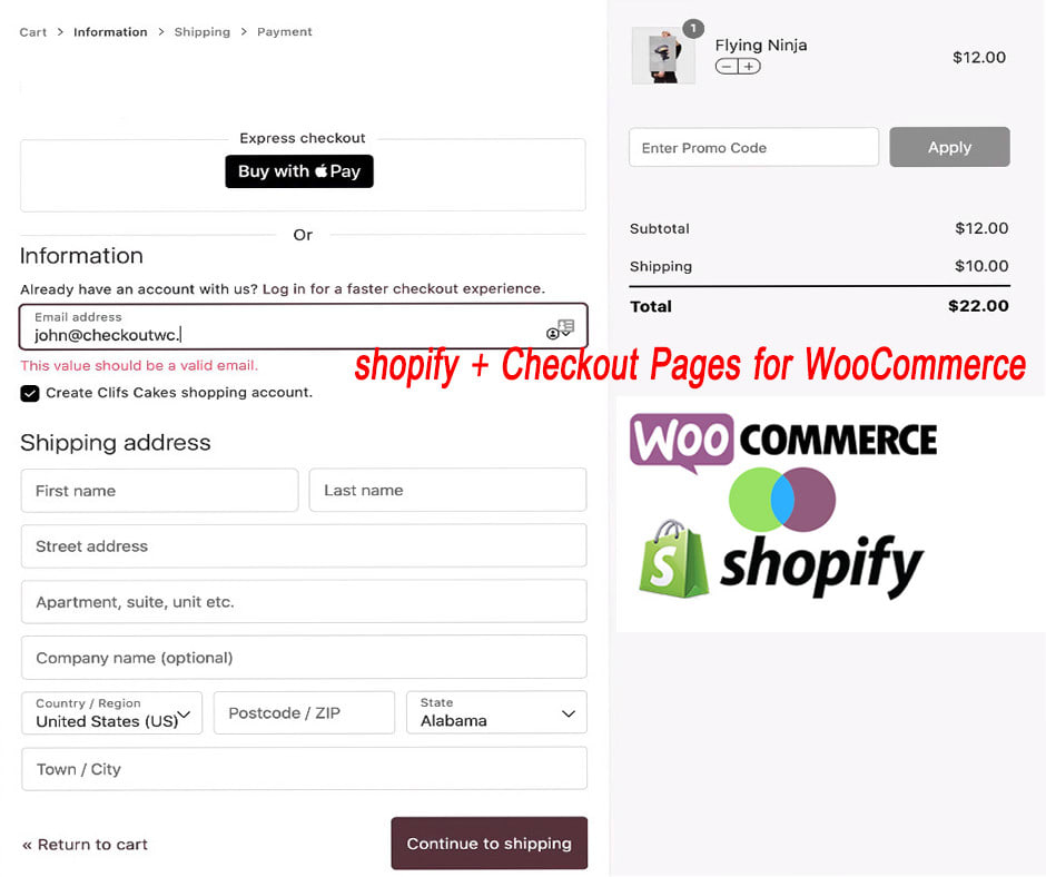 I will do checkout page for woocommerce like shopify