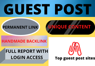 Write and publish 10 Guest Post High Authority websit...