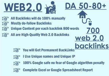 I will create 700 web2 contextual backlinks from high...