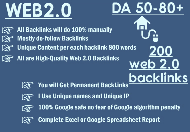 I will create 200 web2 contextual backlinks from high...