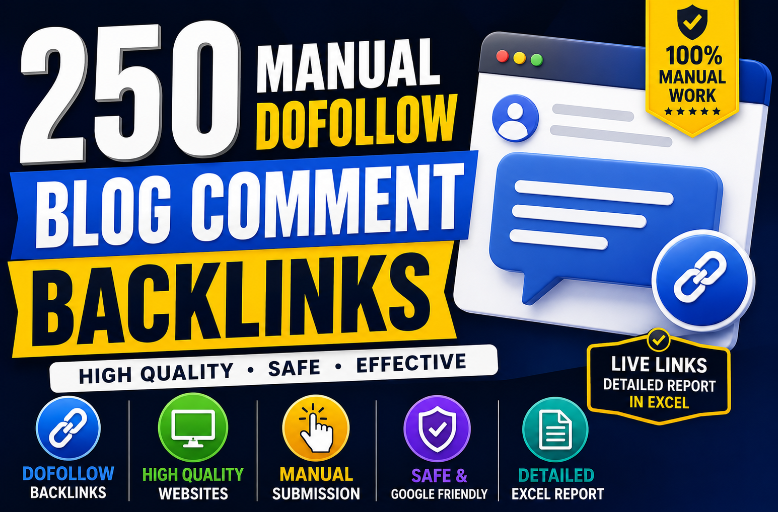 build manual 250 blog comment backlinks on high quali...