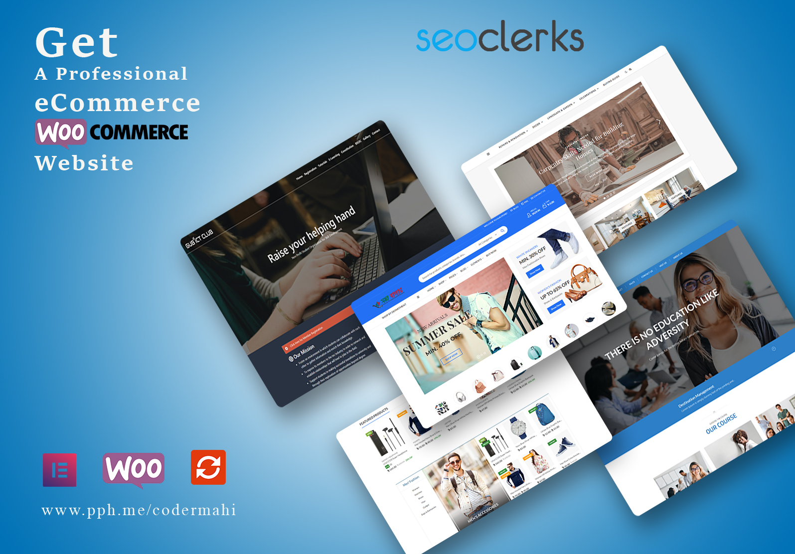 I will create ecommerce wordpress website and woocomm...