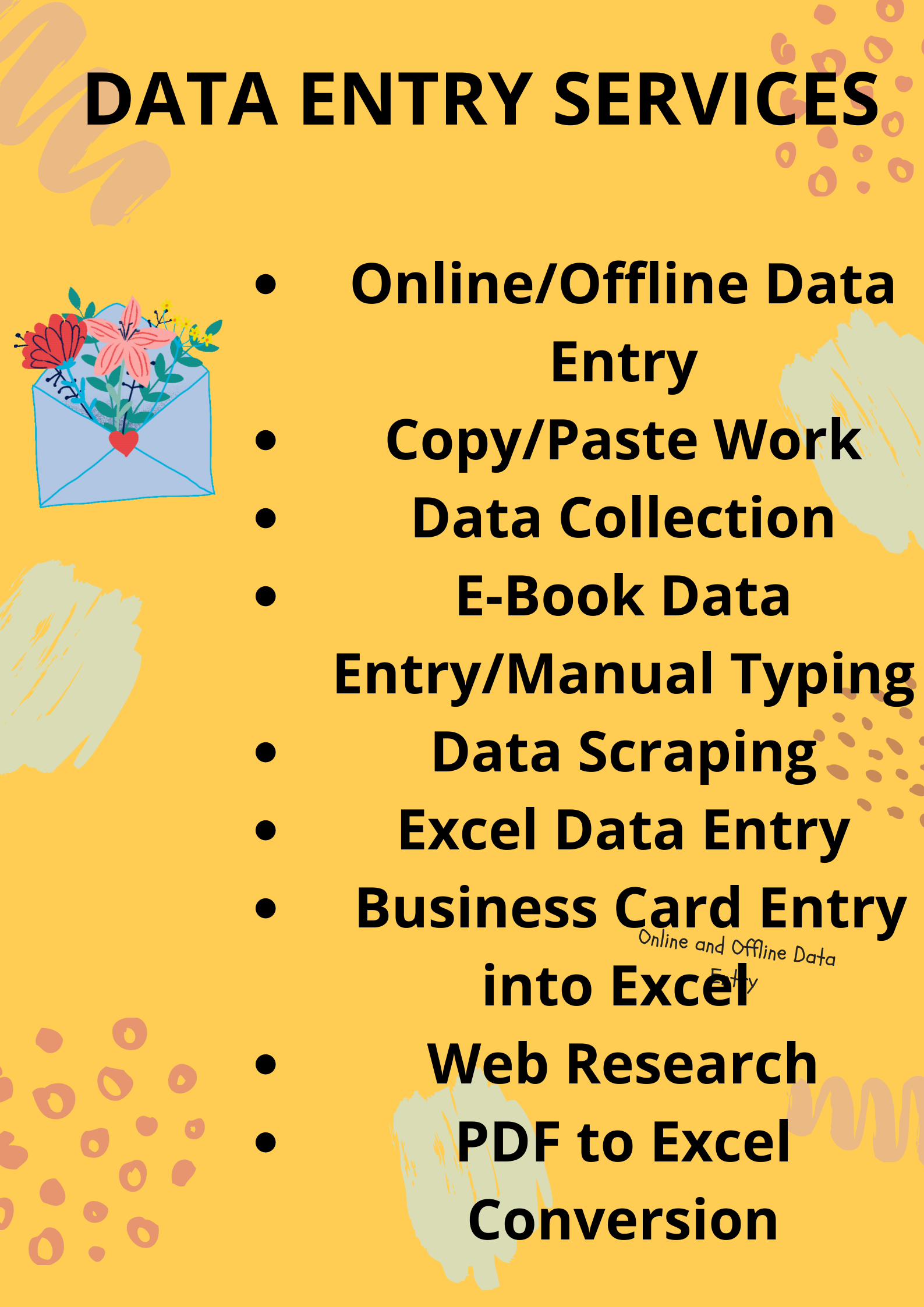 I will complete any type of data entry work