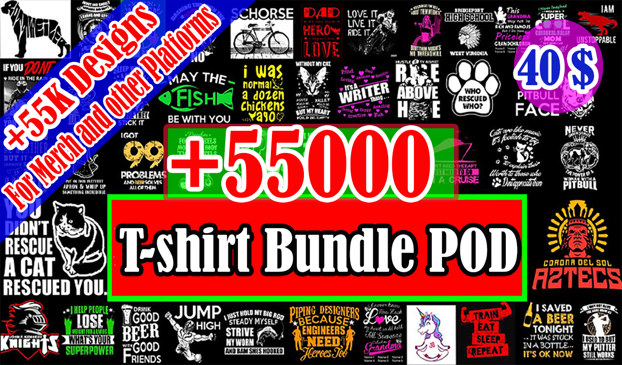 i will deliver 55k editable t shirt for all pod platf...
